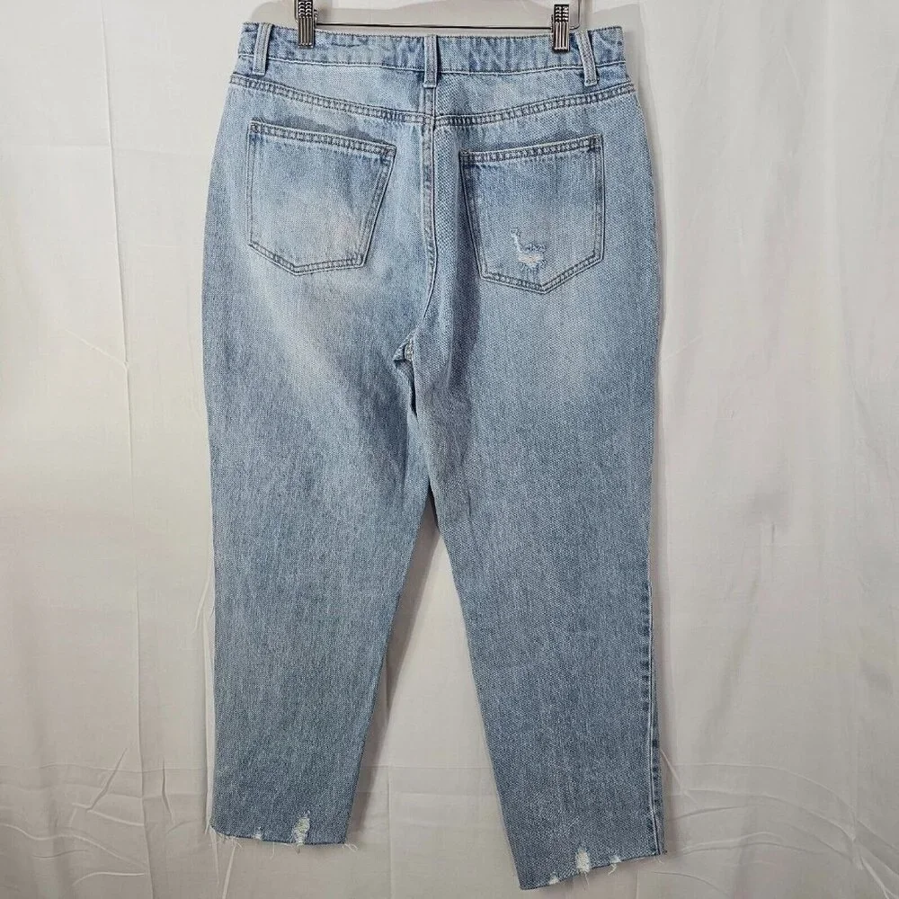 NWT No Boundaries Jeans Juniors 13 Super High Rise Slim Straight Raw Hem Denim - Picture 2 of 11